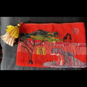 Zara Beaded African Landscape Bag
